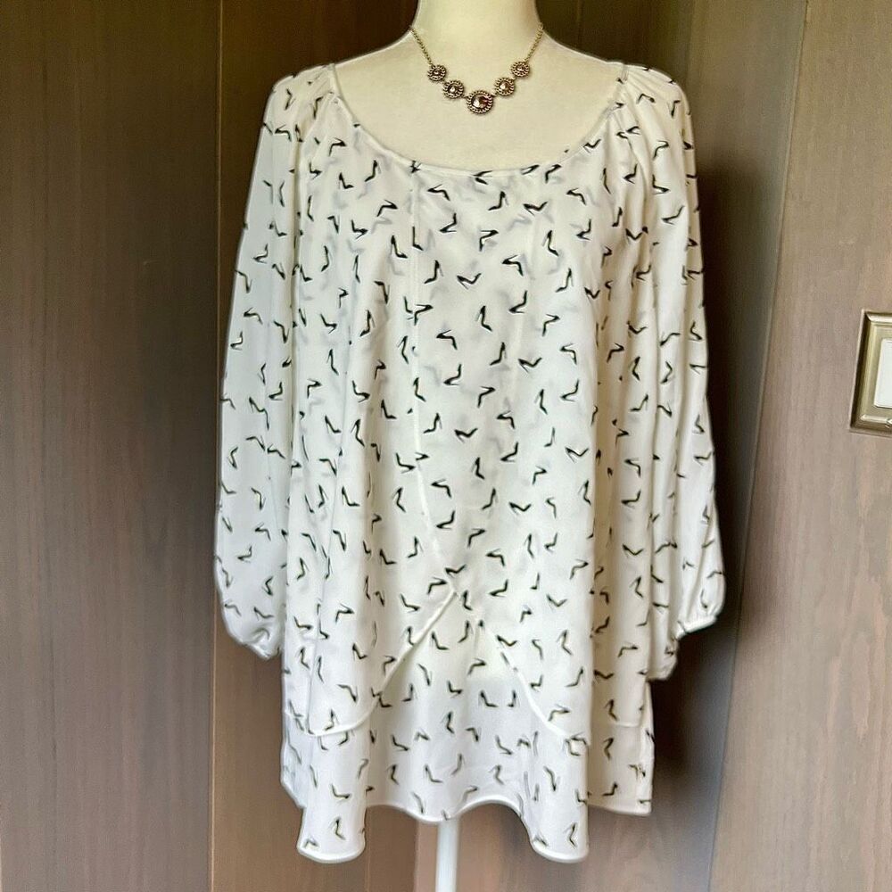 ROZ & ALI Blouse Heels 1X  *NWT*